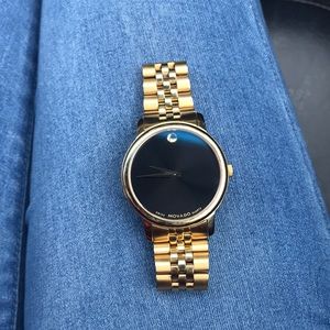 Swiss MOVADO quarts gold watch for men